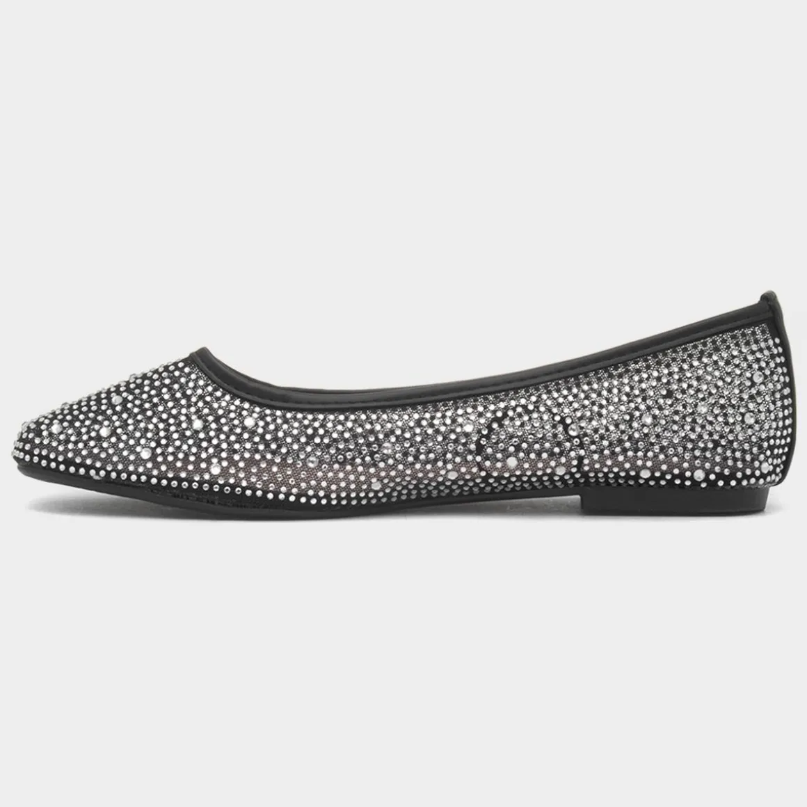 Truffle Georgia Womens Black Wider Fit Ballerina