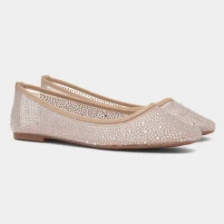 Truffle Georgia Womens Nude Wider Fit Ballerina