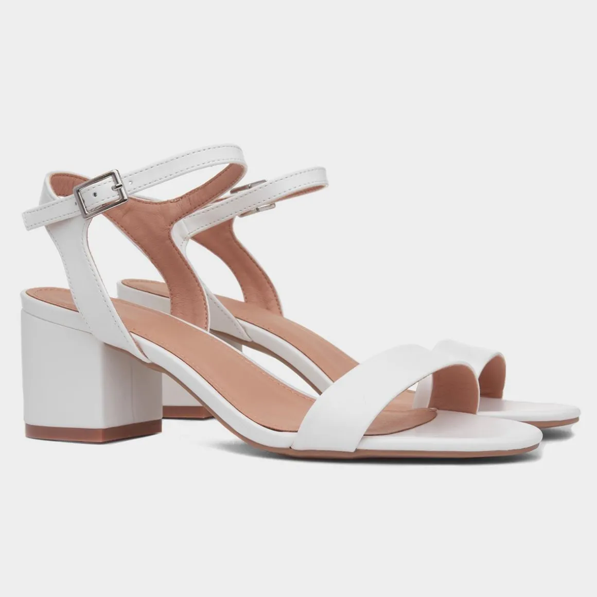 Truffle Hallie Womens White Heeled Sandal