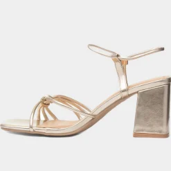 Truffle Harlow Womens Gold Strappy Heel