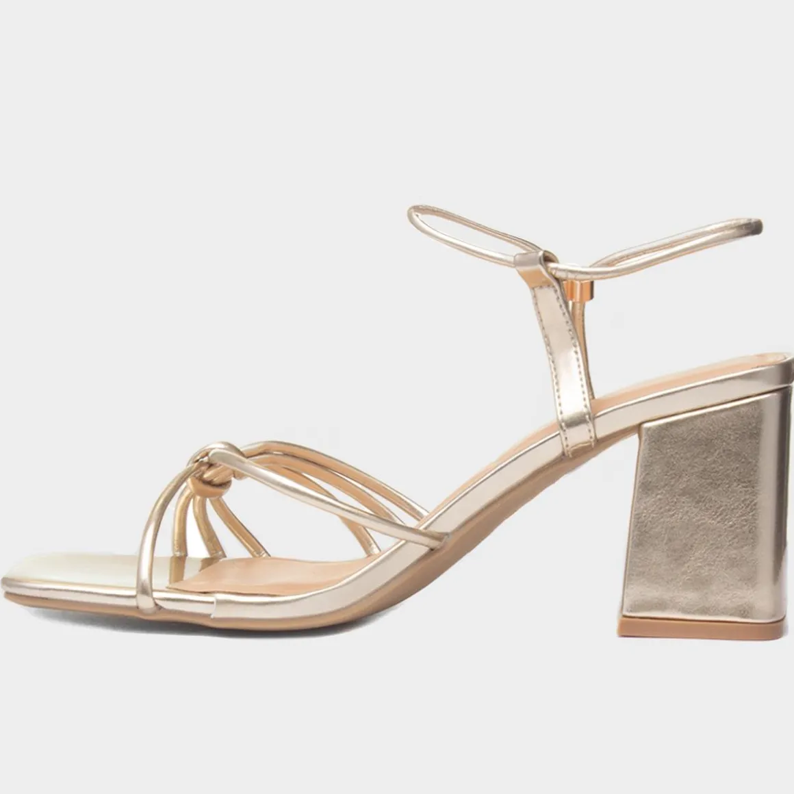 Truffle Harlow Womens Gold Strappy Heel