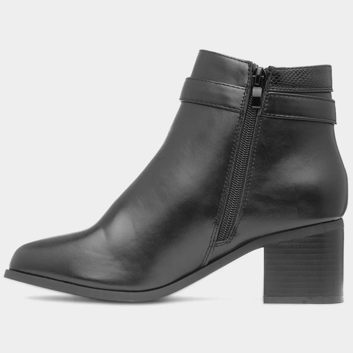 Truffle Holly Womens Black Wider Fit Ankle Boot