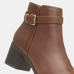 Truffle Holly Womens Tan Wider Fit Ankle Boot