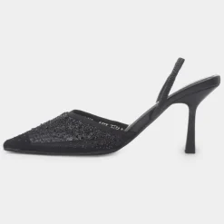 Truffle Ivanna Womens Black Diamante Heel