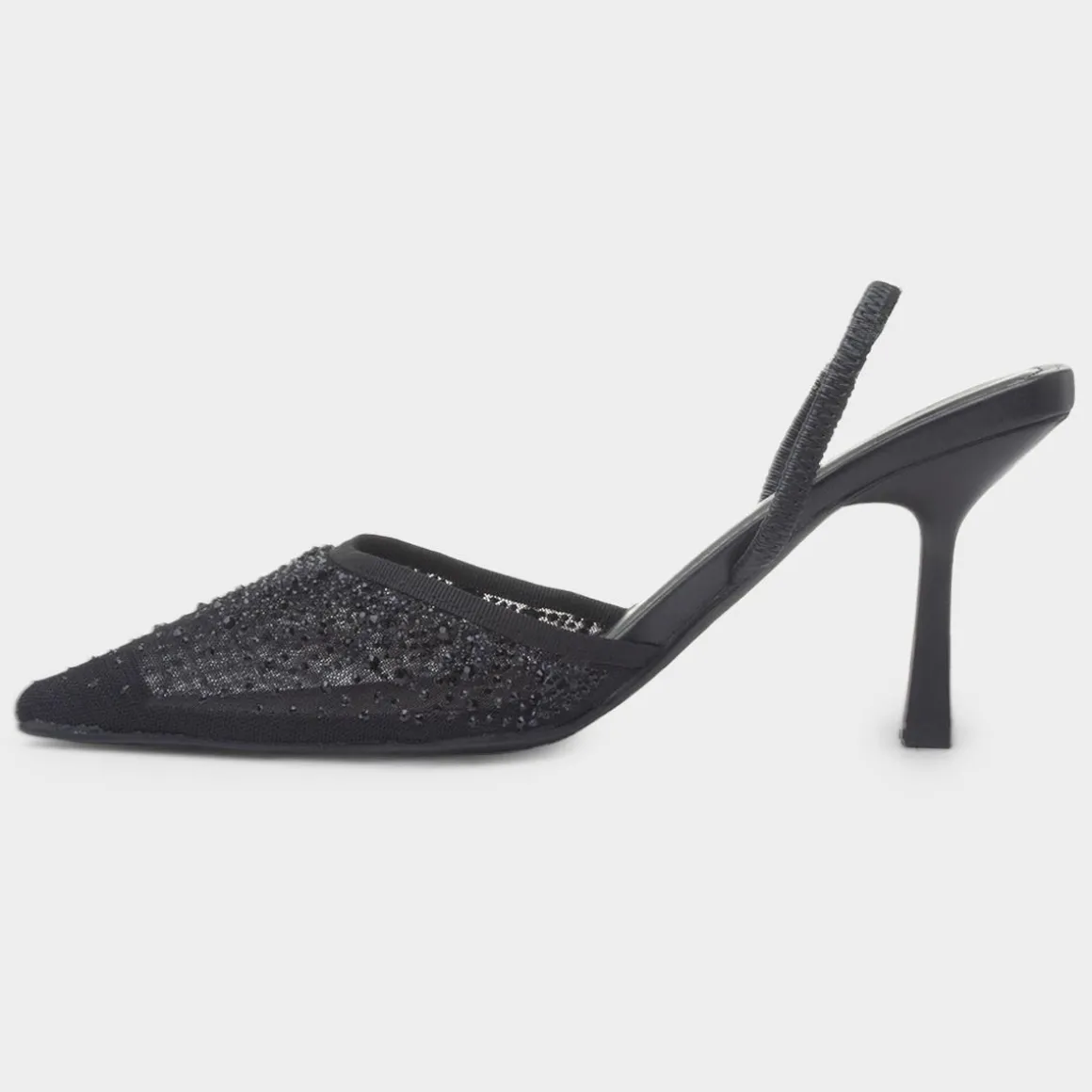 Truffle Ivanna Womens Black Diamante Heel