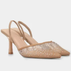 Truffle Ivanna Womens Nude Diamante Heel
