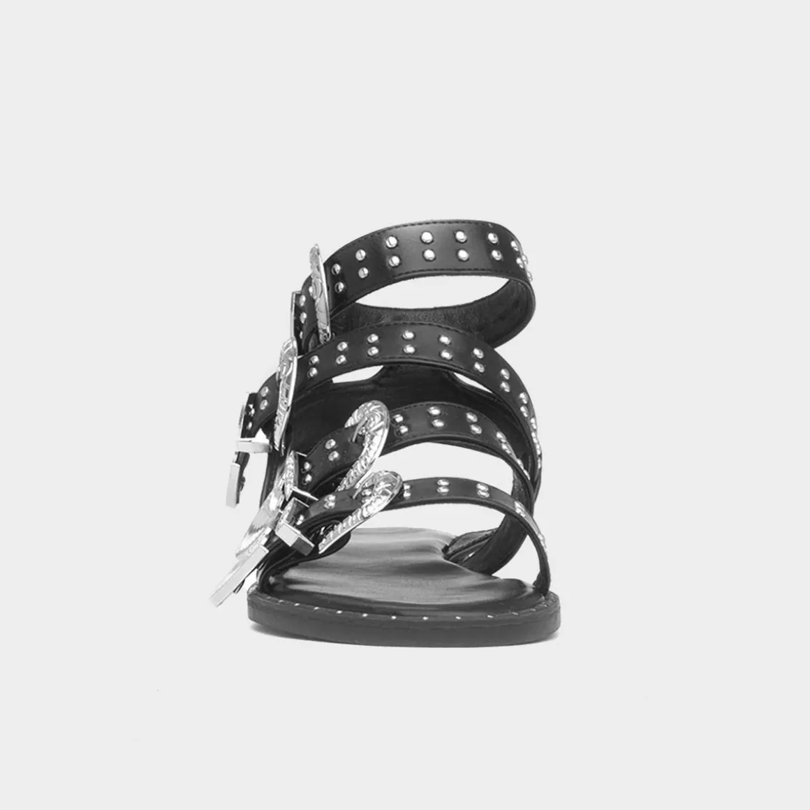Truffle Jolene Womens Black Buckle Sandal