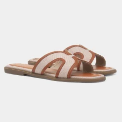Truffle June Womens Beige Mule Sandal
