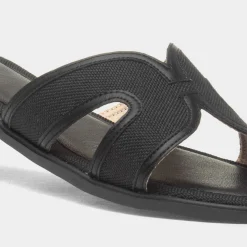 Truffle June Womens Black Flat Sandal