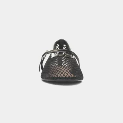 Truffle Krystal Womens Black Mesh Ballerina