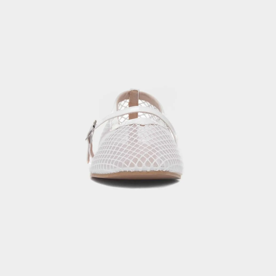 Truffle Krystal Womens White Mesh Ballerina