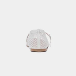 Truffle Krystal Womens White Mesh Ballerina