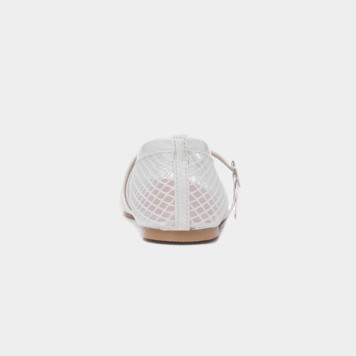 Truffle Krystal Womens White Mesh Ballerina