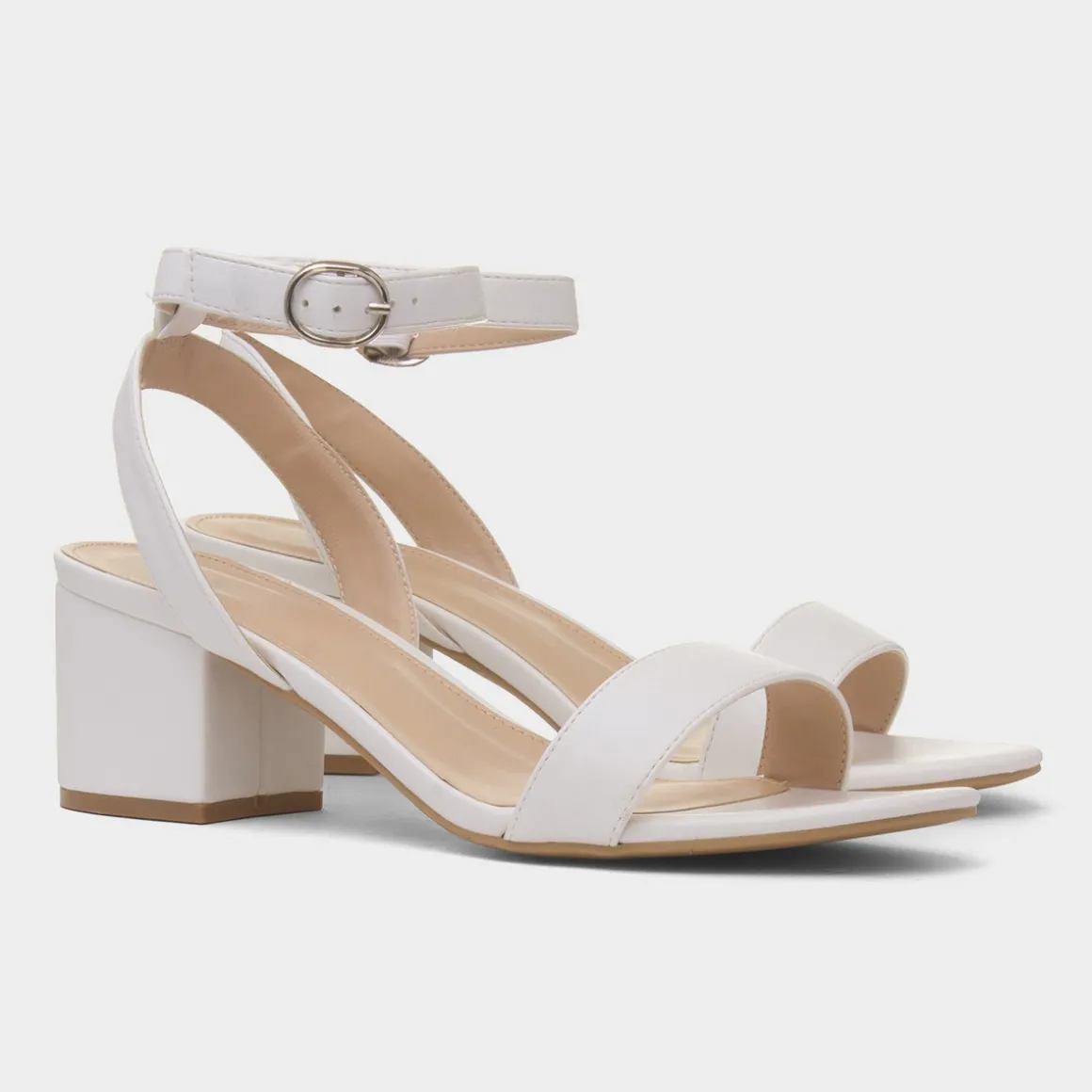 Truffle Lillie Womens White Wider Fit Heel