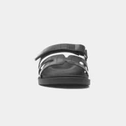 Truffle Louise Womens Black Crocodile Print Sandal