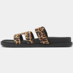 Truffle Louise Womens Multi Leopard Print Sandal