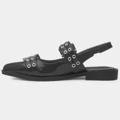 Truffle Miley Womens Black Slingback Buckle Shoe