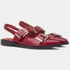 Truffle Miley Womens Red Slingback Buckle Shoe