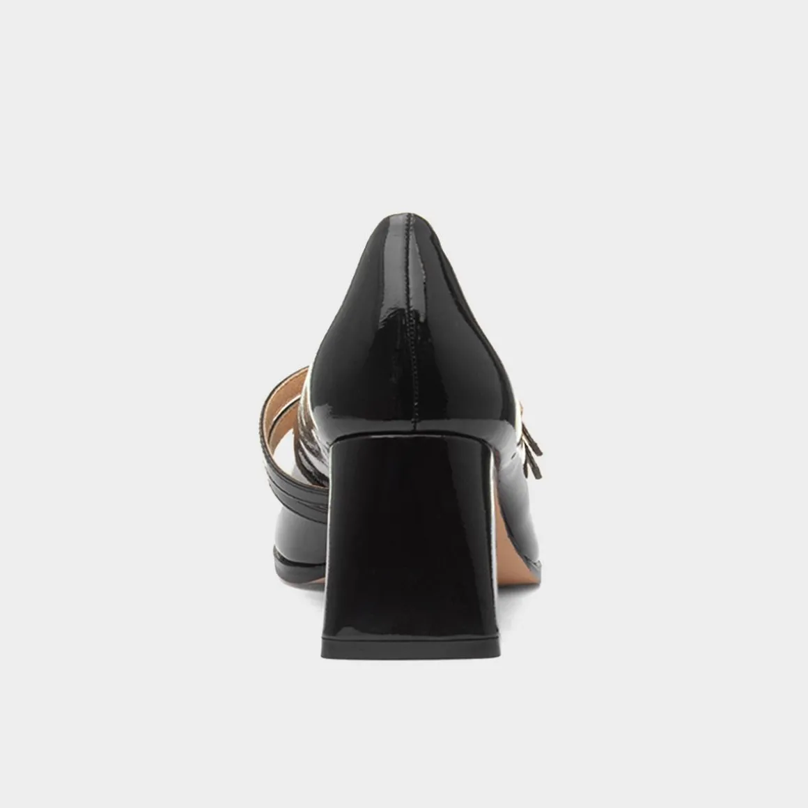 Truffle Mira Womens Black Double Buckle Heel