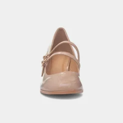 Truffle Mira Womens Nude Double Buckle Heel