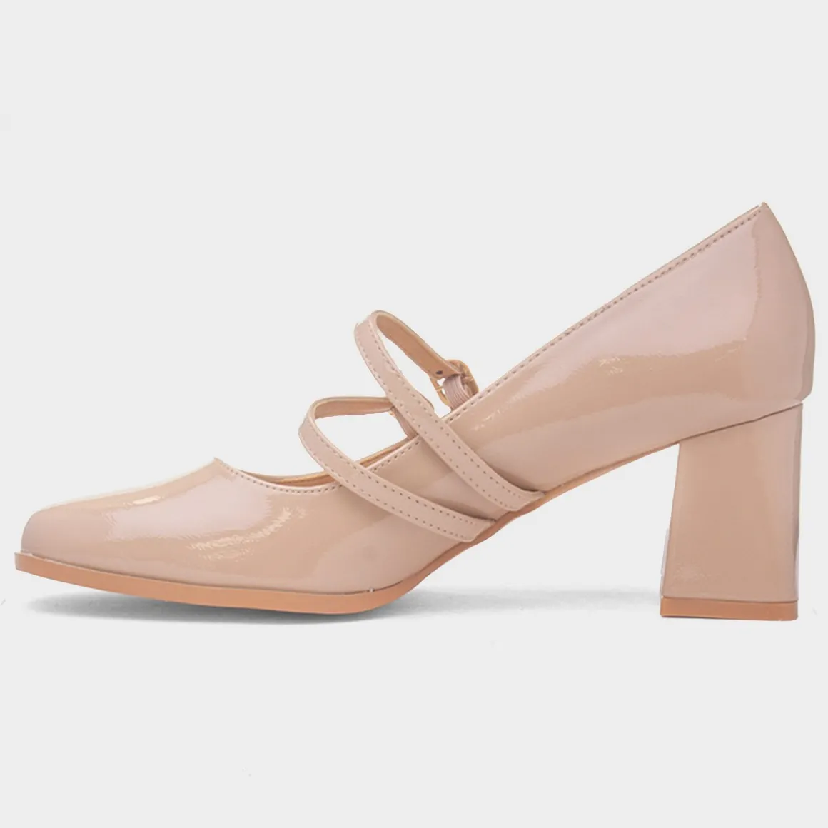 Truffle Mira Womens Nude Double Buckle Heel