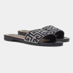 Truffle Oceana Womens Black Mule Sandal