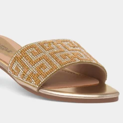 Truffle Oceana Womens Gold Mule Sandal