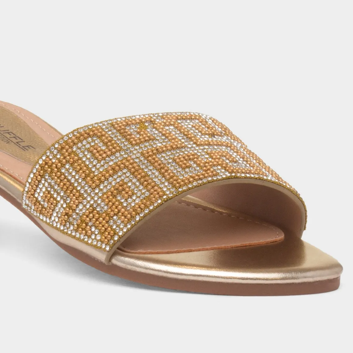 Truffle Oceana Womens Gold Mule Sandal