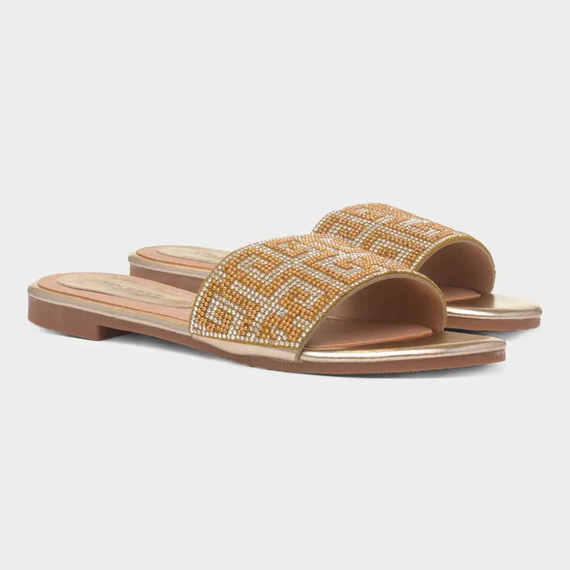 Truffle Oceana Womens Gold Mule Sandal
