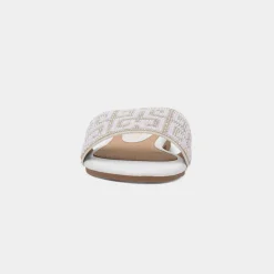 Truffle Oceana Womens White Mule Sandal