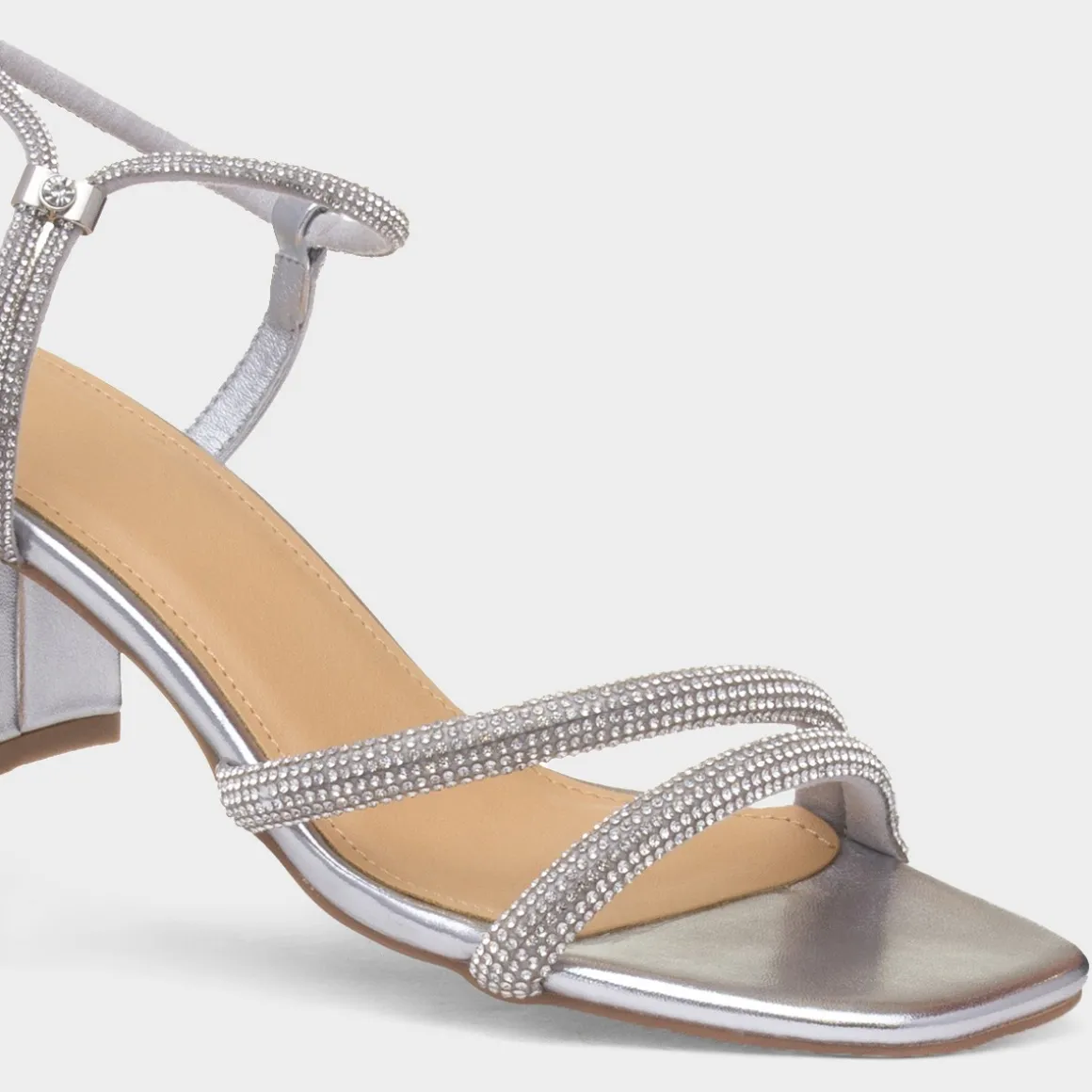 Truffle Ophelia Womens Silver Diamante Heel