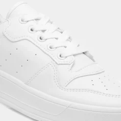 Truffle Oslo Womens White Lace Up Trainer