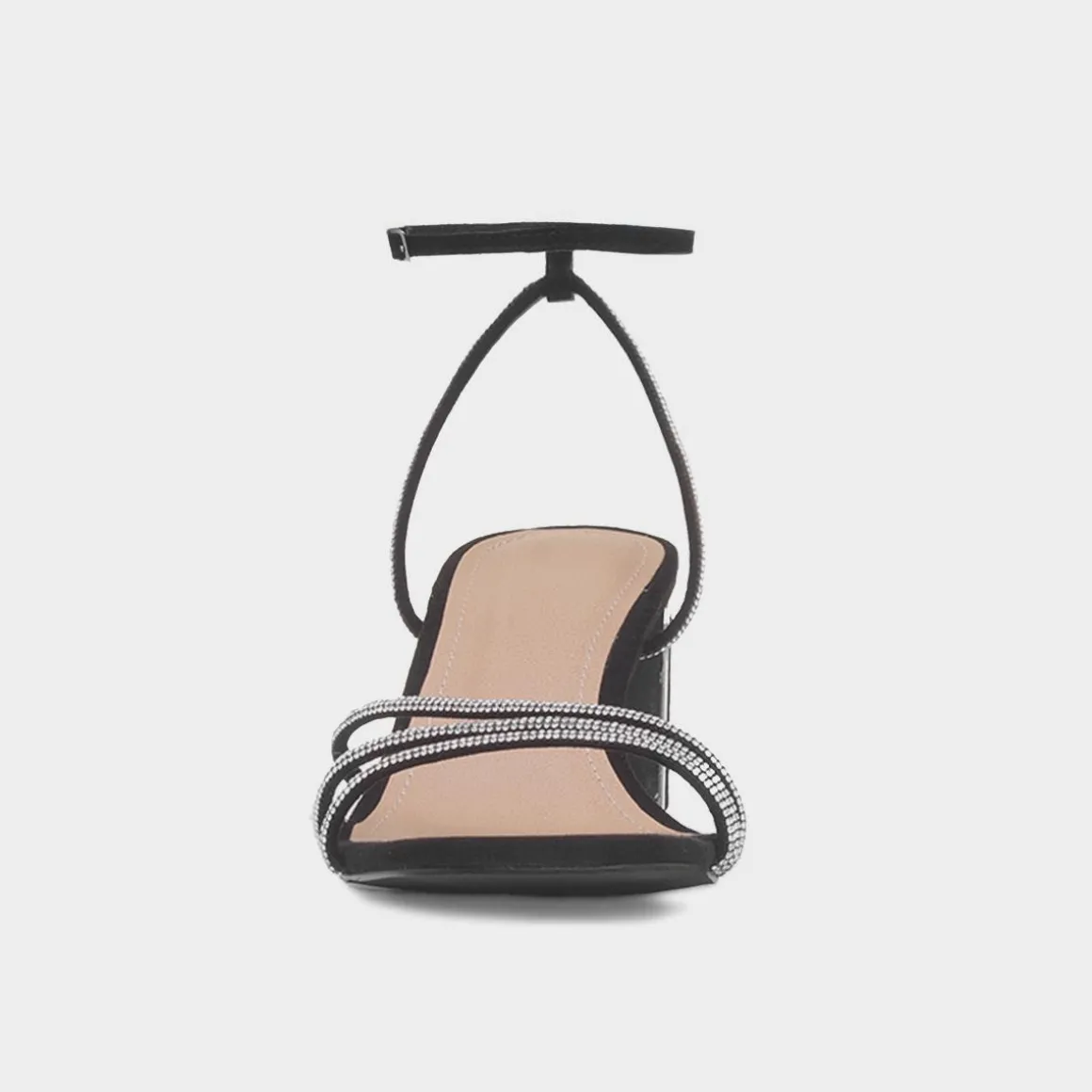 Truffle Tillie Womens Black Diamante Heel