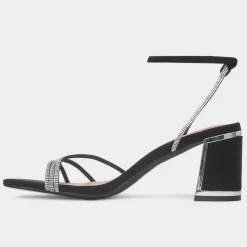Truffle Tillie Womens Black Diamante Heel