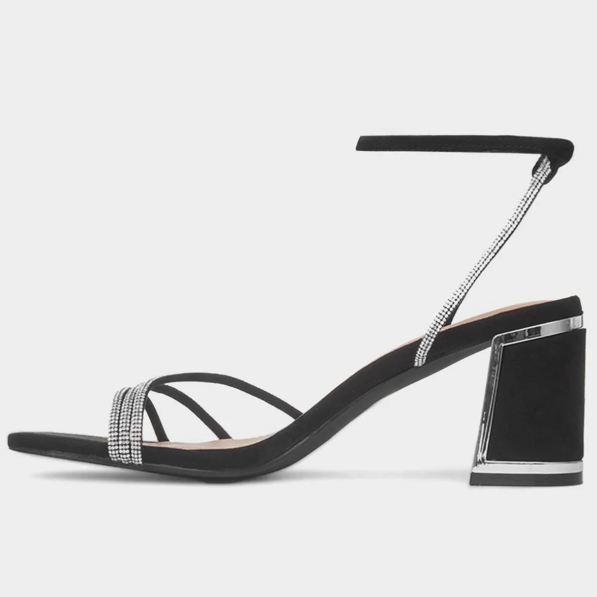 Truffle Tillie Womens Black Diamante Heel