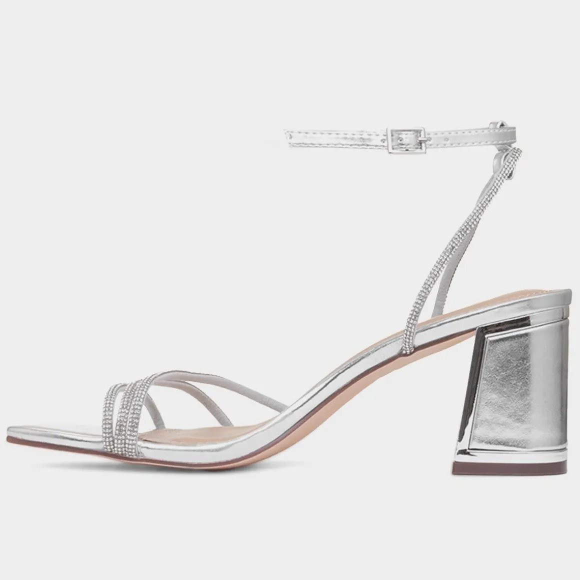 Truffle Tillie Womens Metallic Diamante Heel