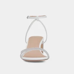 Truffle Tillie Womens White Diamante Heel