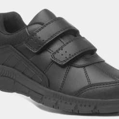 Trux Calvin Boys Black Easy Fasten School Shoe