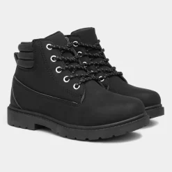 Trux Chive Boys Black Lace Up Ankle Boot