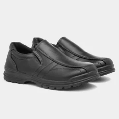 Trux Eric Boys Black Slip On Shoe