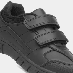 Trux Fitzroy Boys Black Easy Fasten School Shoe