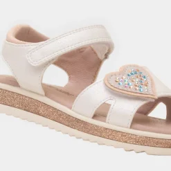Walkright Abbey Girls White Heart Sandal
