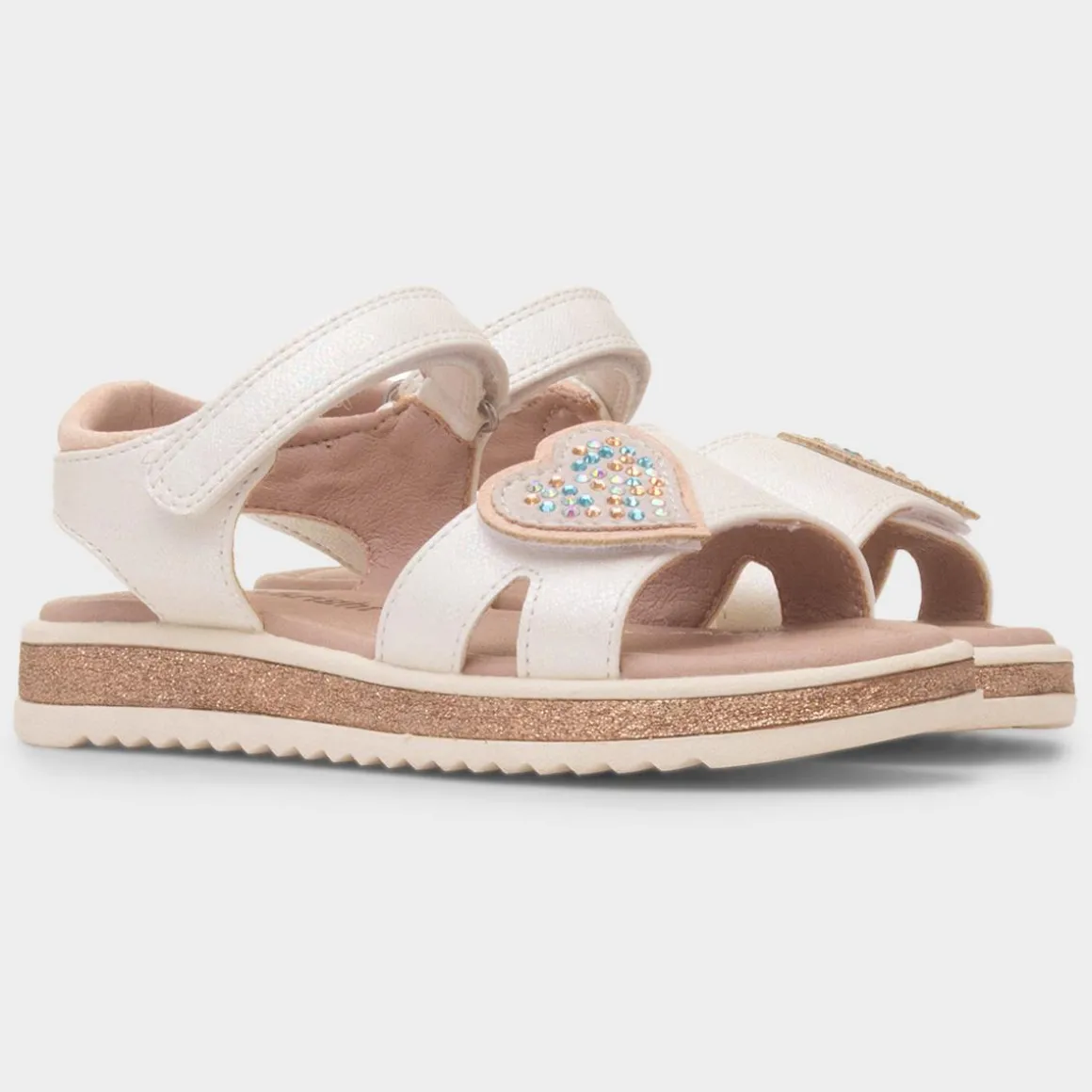 Walkright Abbey Girls White Heart Sandal