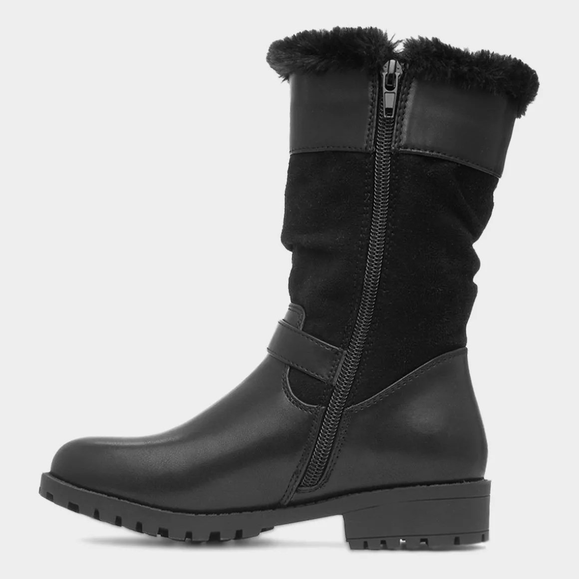 Walkright Candice Girls Black Zip Up Boot