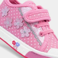 Walkright Carey Girls Pink Polka Dot Canvas