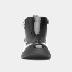 Walkright Carla Girls Black Patent Heart Boot