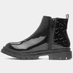 Walkright Carla Girls Black Patent Heart Boot
