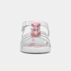 Walkright Caylee Girls White Flower Sandal