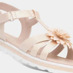 Walkright Charlotte Girls Nude T-Bar Sandal