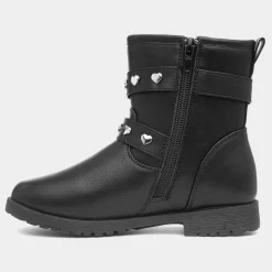 Walkright Charm Girls Black Ankle Boot